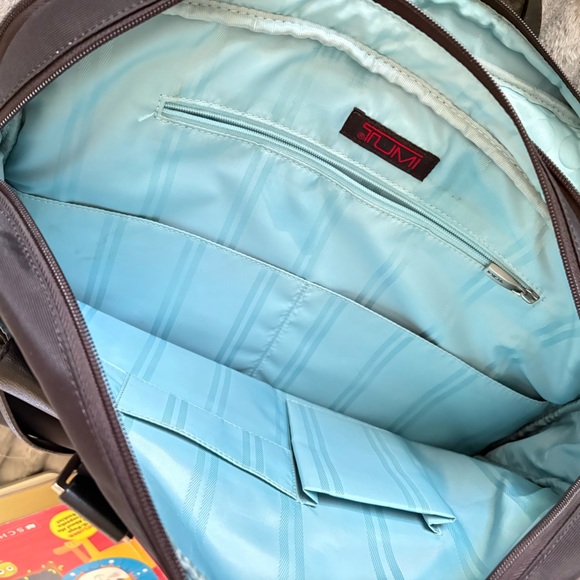 TUMI nylon leather trim convertible top handle shoulder laptop briefcase bag - Picture 7 of 10